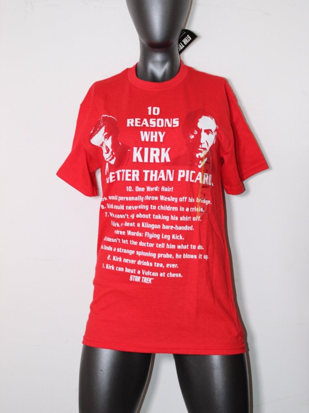 NWT Star Trek Red Graphic Tee | 10 Reasons Why Kirk Is Better Than Picard